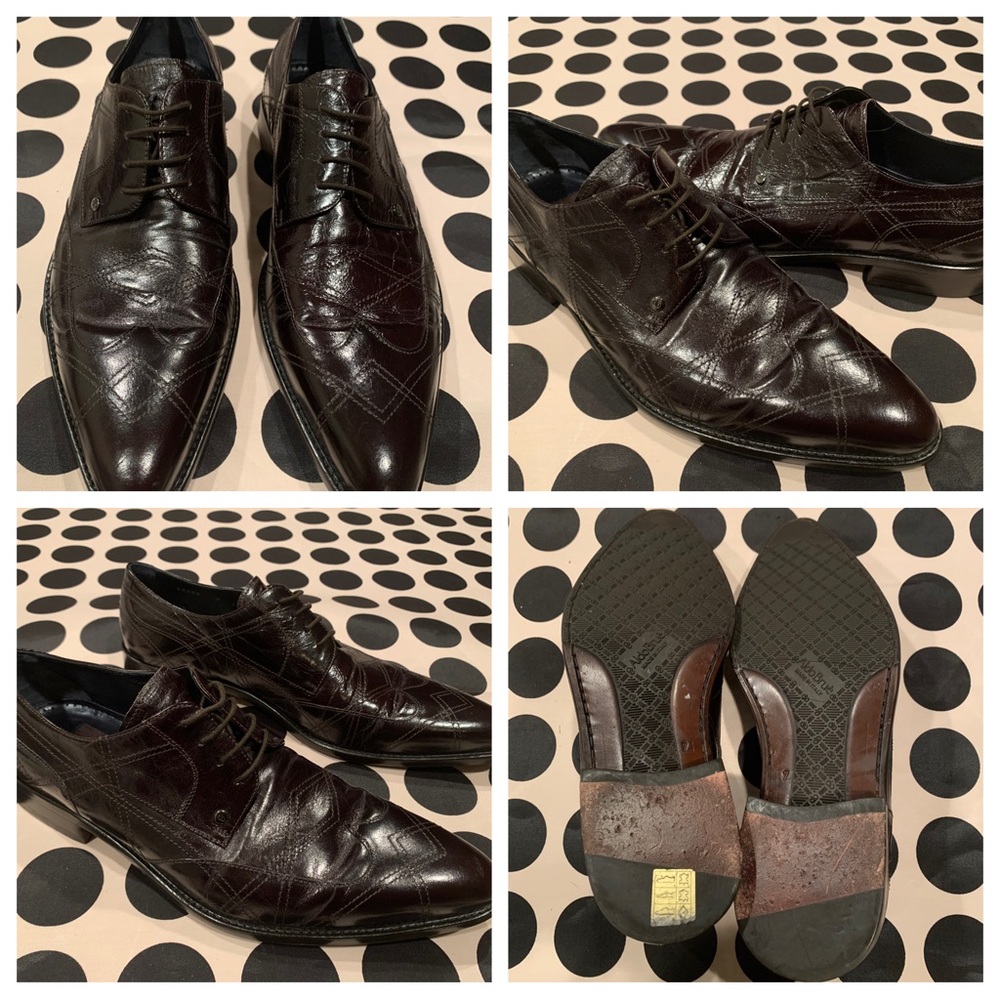 Aldo Brue leather shoes size 7
Made in Italy
Used once (as seen on the soles)